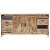 Image de Bois & Chiffons - Buffet 2 portes 8 tiroirs manguier farm brun/miel - 190x45x90 cm OS