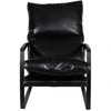 Image de Bois & Chiffons - Fauteuil cuir damo noir- 63x99x99 cm OS