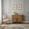 Image de Bois & Chiffons - Buffet bas 2 portes plateau marbre blanc Manguier Kfir II Marron - 95x40x80 cm OS