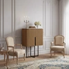 Image de Bois & Chiffons - Buffet haut 2 portes plateau marbre blanc Manguier Kfir II Marron - 80x40x126 cm OS