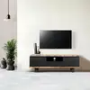 Image de Bois & Chiffons - Meuble TV 2 portes 1 tiroirs Acacia Black II multicolore - 145x45x50 cm OS