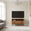 Image de Bois & Chiffons - Petit meuble TV 2 tiroirs Manguier Sculture II beige - 104x40x64 cm OS