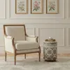 Image de Bois & Chiffons - Table d'appoint avec tissu motif floral, plateau marbre Manara multicolore - 30x30x45 cm OS