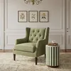 Image de Bois & Chiffons - Table d'appoint vert, plateau marbre Manara vert - 30x30x52 cm OS