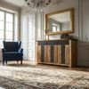 Image de Bois & Chiffons - Buffet 3 Portes 3 Tiroirs Acacia Moon Marron - 140x45x85 cm OS
