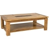Image de Bois & Chiffons - Table basse rectangulaire bois sculpté bicolore acacia maya brun/miel - 120x70x40 cm OS