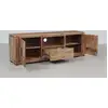 Image de Bois & Chiffons - Meuble TV bois sculpté bicolore 160 2P 1T Acacia Maya Naturel - 160x40x55 cm OS