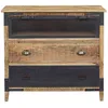 Image de Bois & Chiffons - Commode 3 tiroirs bois brut et métal manguier farm marron - 100x45x90 cm OS