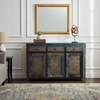 Image de Bois & Chiffons - Buffet sculpté multicolore Manguier Pushkar Naturel - 130x40x86 cm OS