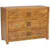 Image de Bois & Chiffons - Commode bois massif strié acacia ramani marron - 110x45x82 cm OS