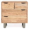 Image de Bois & Chiffons - Commode 4 tiroirs en massif acacia forest brut - 85x45x85 cm OS