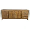 Image de Bois & Chiffons - Buffet 3 portes 4 tiroirs gm acacia stainless marron - 219x45x85 cm OS