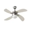 Image de FARELEK - BERMUDES Ø 107 cm - Ventilateur de plafond réversible 4 pales chêne clair + éclairage 1 globe 60W E27 - 112423