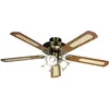 Image de Ventilateur de plafond réversible FARELEK BALEARES - Ø 132 cm 5 pales noyer / cannées + éclairage 3 tulipes 60 W E27