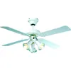 Image de Ventilateur de plafond réversible FARELEK MALDIVES - Ø 107 cm 4 pales laquées blanc + éclairage 3 spots 60 W E14