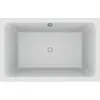 Image de Jacob Delafon Baignoire Bain-Douche Gain de place, Capsule 140x90 cm, Blanc | Made in FR. Minéracryl antibactérien, recyclé et réparable. Pieds et Vidage