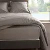 Image de Vent du sud Manoir Housse de Couette Unie en Coton Percale Coton Cendre 220 x 240 cm