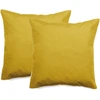 Image de Coton Pur - 2 Taies d'oreiller en percale de coton julian moutarde 65x65 cm