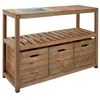 Image de Jardipolys Table de rempotage 3 bacs de Rangement en Bois - 129 x 42 x 90 cm - Cerland