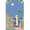 Image de PLAGE Papier Peint Intissé 250 cm X 150 cm - Paysage des Îles Grecques avec Vue sur Mer et Femme en Tenue Bleue.