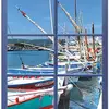 Image de Décoration adhésive Fenêtre Port [1 Planche 48x48 cm]