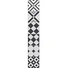 Image de Sticker carrelage adhésif Faenza 15x15 cm, 6 pièces, décor géométrique noir et gris, carreaux de ciment ancien autocollant.