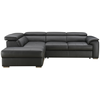 Image de Canapé d'angle noir convertible 4 pl CYRANO