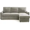 Image de Canapé d'angle taupe convertible 3 place LURKEY