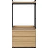 Image de Dressing ouvert COBEN 84×180 cm avec penderie et 3 tiroirs Bois clair COBEN