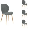 Image de Lot de 4 chaises en tissu LOLA coloris gris clair