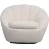 Image de Fauteuil pivotant BOGOTA en tissu bouclette coloris blanc