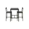 Image de Ensemble table haute + 2 tabourets JAMIE coloris noir