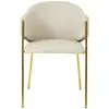 Image de Chaise en tissu CARLA coloris blanc/doré