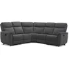 Image de Canapé d'angle gris relax manuel 5 pl WONDER