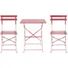 Image de Ensemble table carrée 60 cm + 2 chaises pliantes PARMA coloris rouge