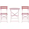 Image de Ensemble table pliante ronde 60 cm + 2 chaises pliantes PRATO coloris rouge