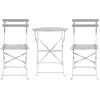 Image de Ensemble table pliante ronde 60 cm + 2 chaises pliantes PRATO coloris gris