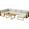 Image de Salon de jardin dangle modulable LEVATA XL - Bois dacacia FSC - 8 personnes - Gris de lin + Housse incluse