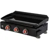 Image de BRASERO - Plancha Silvia II G 3 Feux Brasero - Surface de cuisson 67 x 34 cm - 3 brûleurs - Plaque Fonte émaillée fabriquée en France - Grille de réchauffement - Jusqu'à 10 convives - 7,5 kW