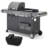 Image de BRASERO BY FAVEX - Barbecue Plancha Bi-Energy XL Gaz & Charbon   Plancha fonte émaillée 60 x 42 cm   Grille 49 x 42 cm   3 brûleurs 10,8 kW   14 convives   LONGTIME®   Housse incluse