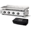 Image de BRASERO BY FAVEX - Plancha gaz inox Silvia IIG Evo 4 feux   10,6 kW   Plaque inox 84 x 34 cm   Chaleur homogène Stable Flame   12 convives - Housse incluse   Certifiée LONGTIME®