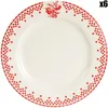 Image de Comptoir de Famille - 6 Assiettes à dessert Damier rouges - D.22 cm OS