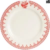Image de Comptoir de Famille - 6 Assiettes plates Damier rouges - D.27 cm OS