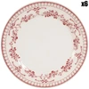 Image de Comptoir de Famille - 6 Assiettes à dessert Faustine bordeaux - D.23 cm OS