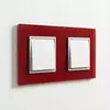 Image de Plaque de finition double en verre rouge cerise Colours Kalya