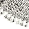 Image de Calicosy   Tapis Rond Gris à Motifs Triangles et Franges Bukle   Ø 160 cm   100% Polypropylène   Poils 7 mm   Base Coton   1700 g/m²   Style Bohème Chic