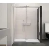 Image de Paroi de douche MACAO sans seuil 142-155cm blanc transparent avec partie fixe gauche - KINEDO - PA649BTNEG