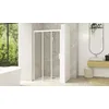 Image de Porte de douche 2 coulissants (à coupler avec paroi fixe) SMART Design 1,20m hauteur 2,05m profilé blanc verre transparent fixe à gauche