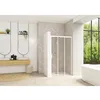 Image de Porte de douche 2 coulissants (à coupler avec paroi fixe) SMART Design 1,40m hauteur 2,05m profilé blanc verre transparent fixe droite
