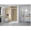 Image de Porte de douche porte pivotante réversible SUPRA largeur 80 cm hauteur 1,90m profilé blanc verre sécurit 5mm transparent